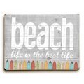 One Bella Casa One Bella Casa 78712PW1216 12 x 16 in. Beach Life Planked Wood Wall Decor; Gray 78712PW1216